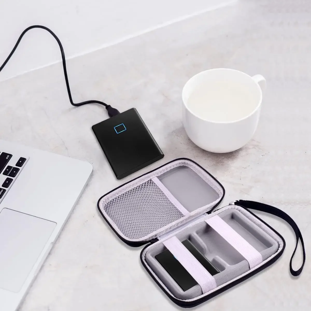 Case Compatible with Samsung T7/ for T7 Touch External Solid State Drive/2 Pack Samsung SSD and Cables