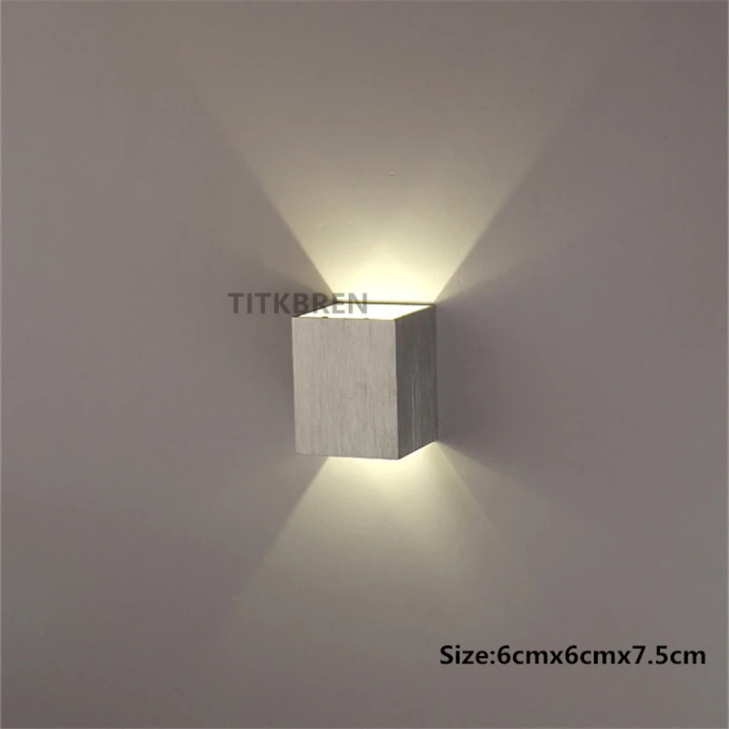 Modern 3W LED Square Wall Lamp Hall Porch Walkway Living Room Light Fixture Home Indoor Lighting Aluminum Body Wall Sconce