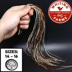 Whiting 12-14''long silver grade fly tying feather 20feathers NAT colors size14#16# dry fly tying skinny rooster saddle hackles