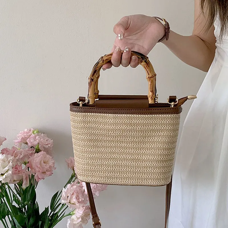

2025 New Women's Small Woven Bag - Summer Crossbody & Handheld Bucket Bag | Textured Ladies Purse Unique Style Mini Fashion