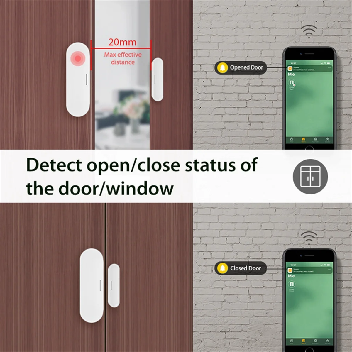 Tuya Matter Thread Door Window Sensor USB Powered Smart Home Wireless Detector Work with HomeKit Alexa Google Home