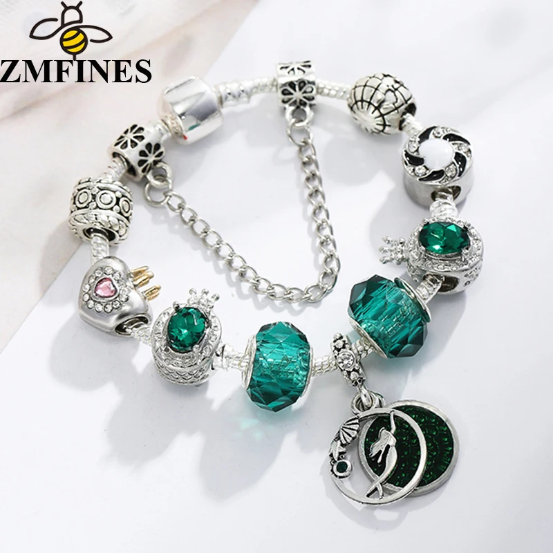 41 Style Silver Plating Brand Charms Bracelets For Women DIY Charms Beads Green Wisdom Tree Pendant Fashion Jewelry Dropshipping