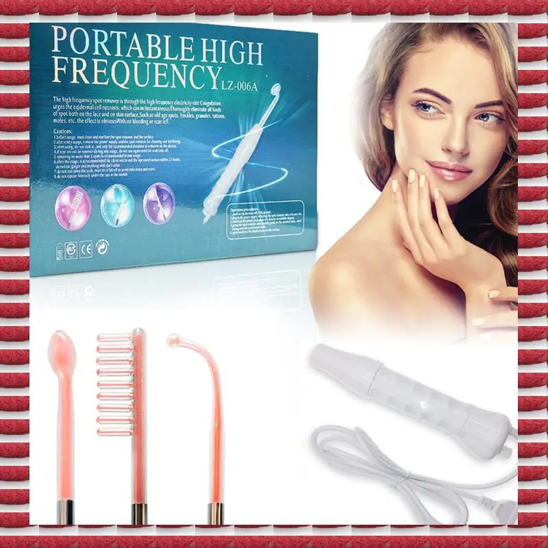 A97G 2X 4 في 1 المحمولة عالية التردد العلاج الكهربائي جهاز الجمال مزيل البقع جهاز العناية بالوجه سبا ديرما 4 البنفسجي الاتحاد الأوروبي التوصيل