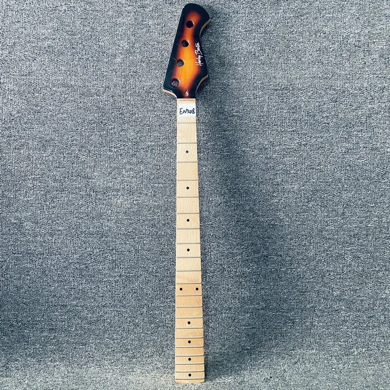 

EN508 Unfinished Electric Bass Neck Sunburt Color Headstock Maple+Maple 21 Frets Genuine HB for BASS Guitar Replace