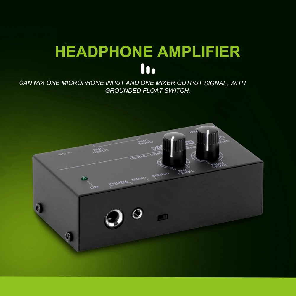 New Portable Headphone Amplifier Ultra-Compact Microphone Preamplifier MA400 Audio Stereo/mono Amp 6.35mm & 3.5mm Jack Preamp