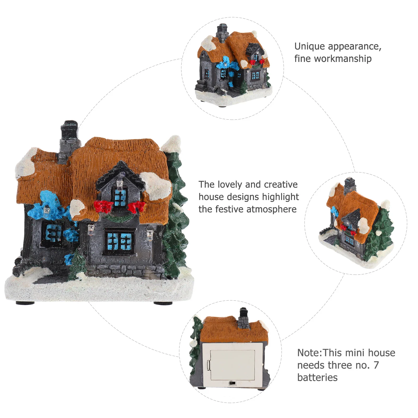 

Christmas Decorative Houses Resin Mini Chalets Luminous Xmas Chalet Desktop Decorations Luminous Xmas Chalet