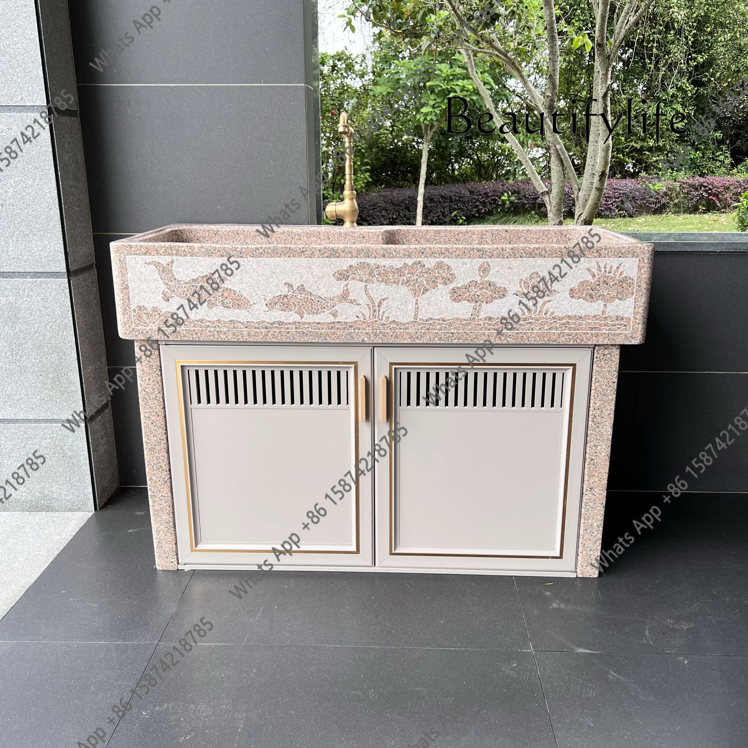 J Granite Laundry Pool With Washboard Basin Integrated Marble Wash Basin Stone Laundry Sink