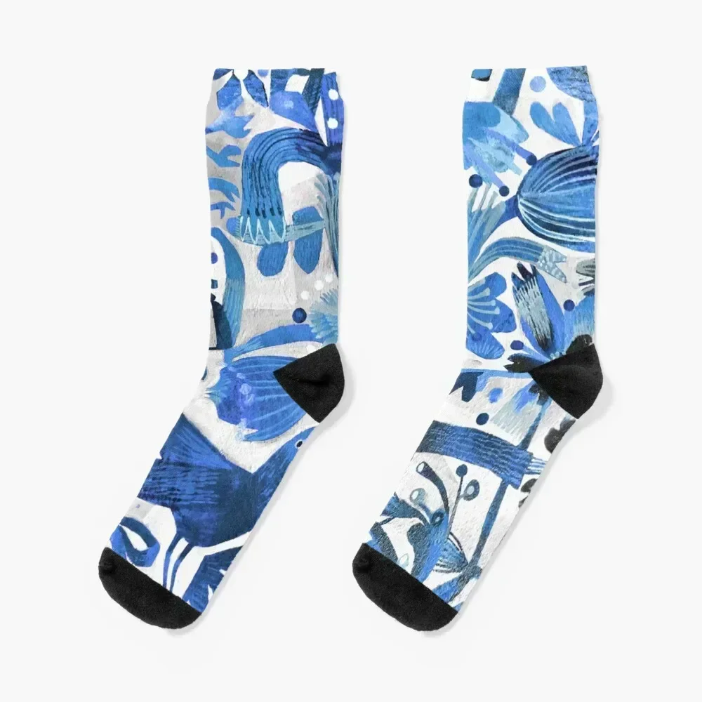 Delft blue Socks designer brand shoes Woman Socks Men's