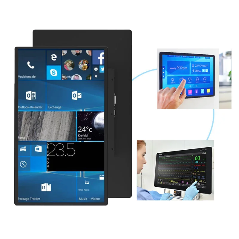 Wall Mount 16 18 22 24 27 Inch All in One Touch Tablet Industrial Touch Screen Monitor Android/Win Industrial Control Machine