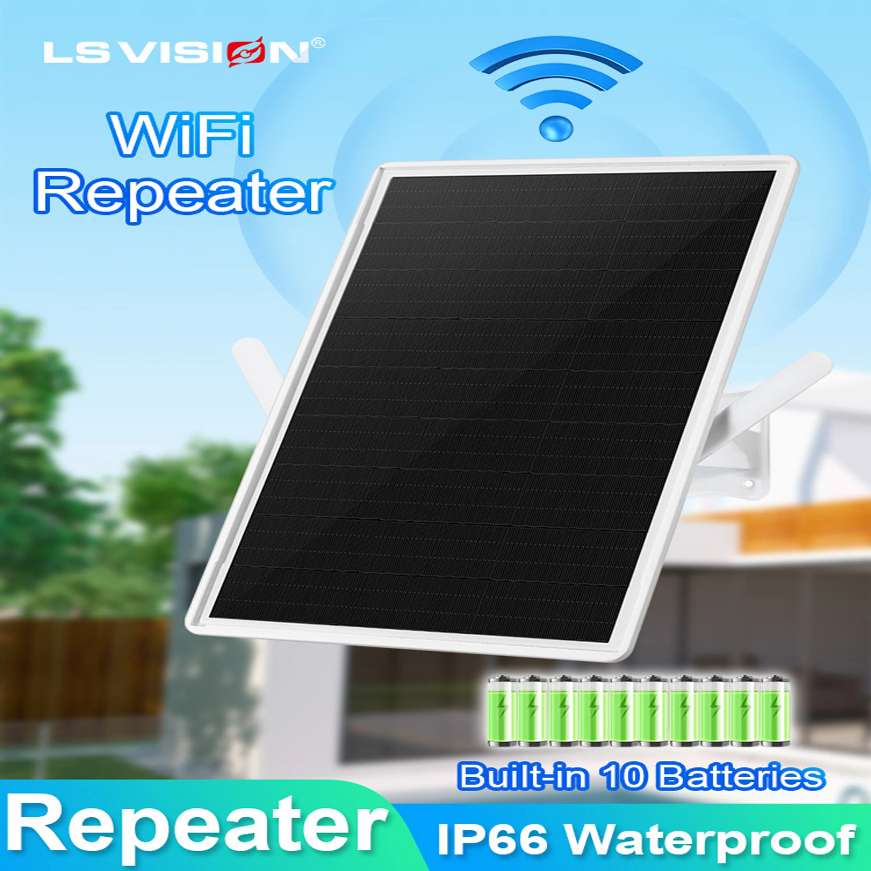 vision repetidor wi fi solar ao ar livre a prova de intemperies wi fi alcance extender24ghz sem fio sinal de internet bateria de 20000mah ls 01