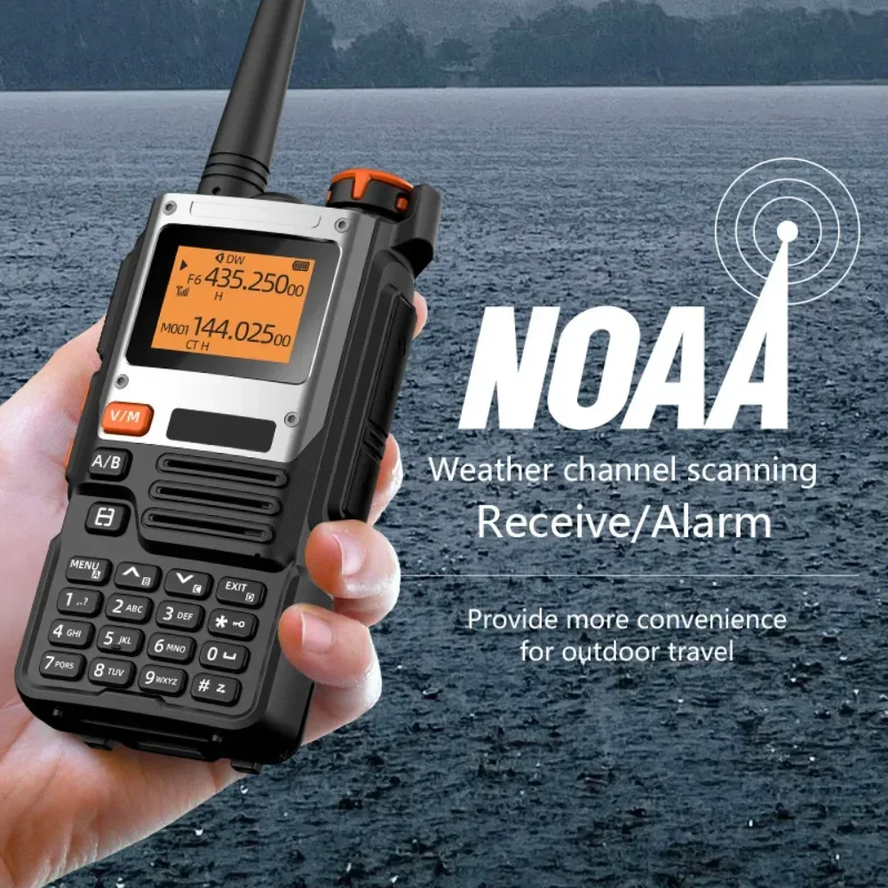 BAOFENG UV-K6 K5[8] 5R Walkie Talkie 15W Radio 999CN Weather Alarm UHF Charging, VHF, DTMF, FM, Six Band One Click Copy 50KM USB