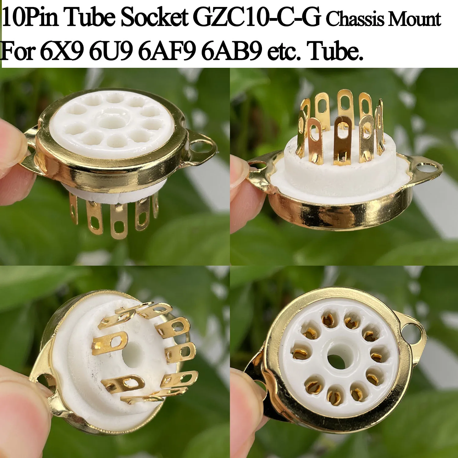 10 Uds 10 pines enchufe de tubo de cerámica GZC10-C enchufe de tubo de electrones 6X9 6U9 6AF9 6AB9 tubo de vacío DIY amplificador de Audio HIFI