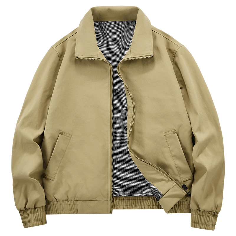 New Style Stand Collar Men Jackets Coats Solid Color Comfortable Bomber Jacket Fashion Trend Outerwear Spring Autumn All-match