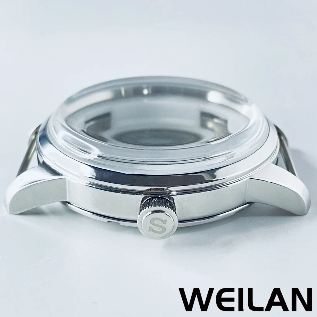 40mm Stainless Steel Silver Cocktails Arched Glass Watch Case Fit NH35 NH36 7S26 7S36 4R35 4R36 Movement