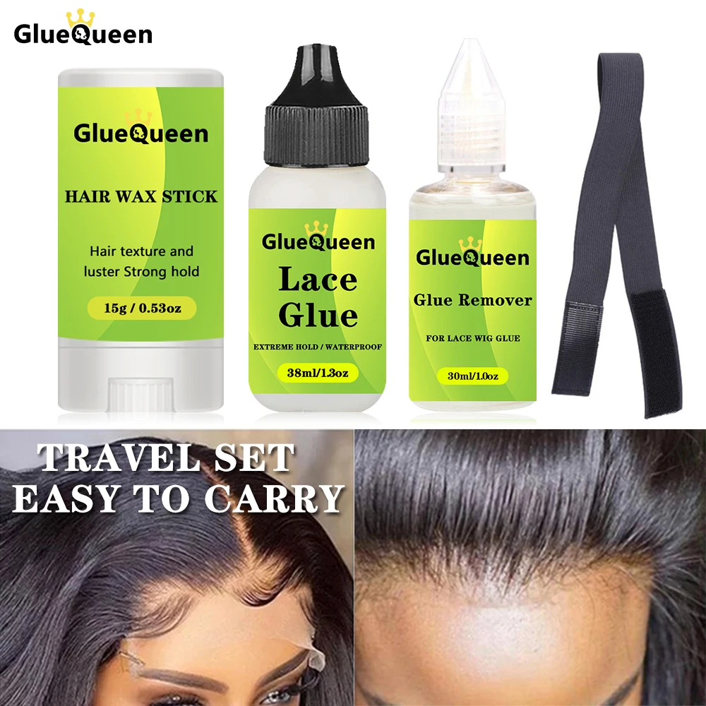 

Travel Kit 15g Hair Wax Stick 38ml Wig Glue Waterproof For Lace Wig Sweatproof And 30ml Glue Remover Wig Install Kit