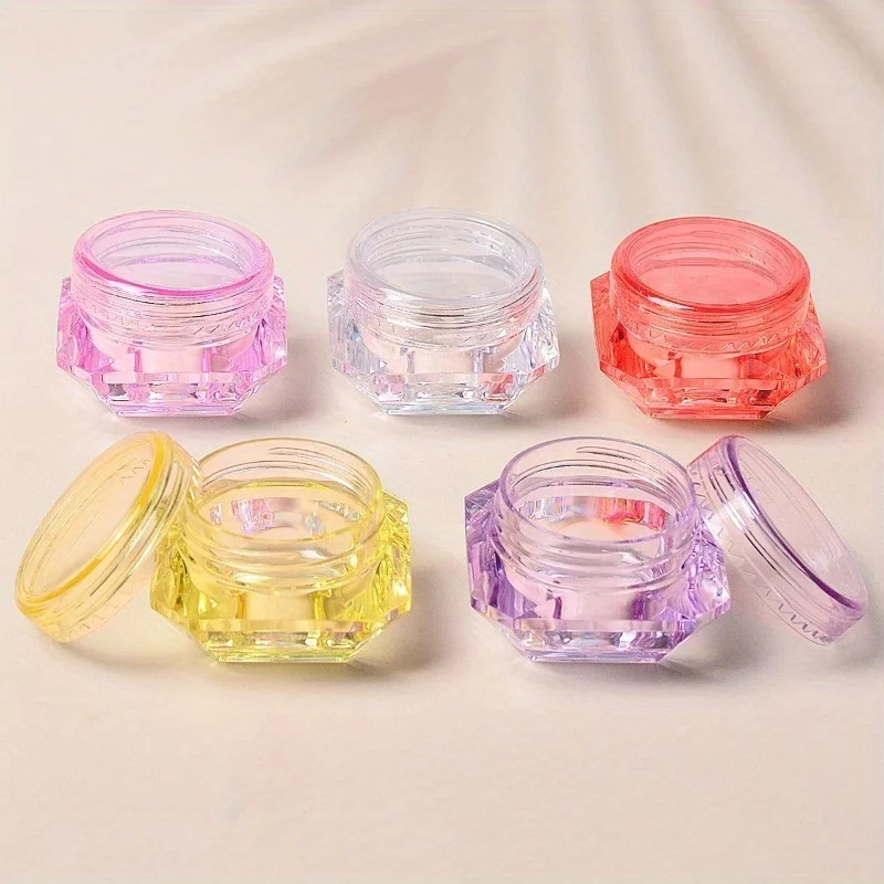 5 Stück/Set Stilvolle und langlebige Kosmetikbehälter für Lidschatten, Nagelpulver, perfekt für die kosmetische Aufbewahrung und Musterpräsentation