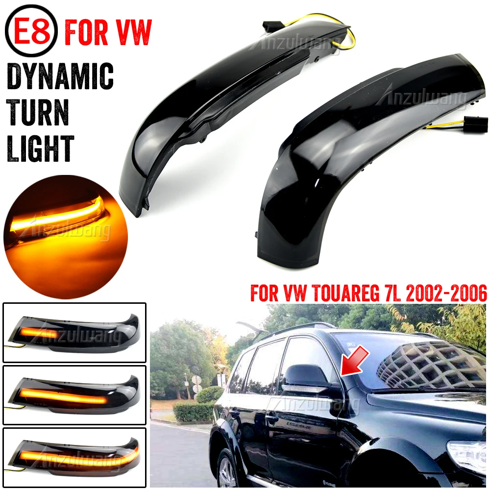 Clignotant séquentiel à LED dynamique pour rétroviseur latéral, lampes clignotantes, VW, Volkswagen Touareg, MK1, 7L, 2002-2006