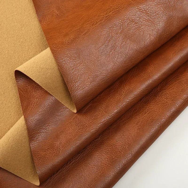 High-grade Artificial Leather Fabric By The Meter for Sofa Covers Bags Sewing Plain Furniture Decoration Cloth Soft Comfortable