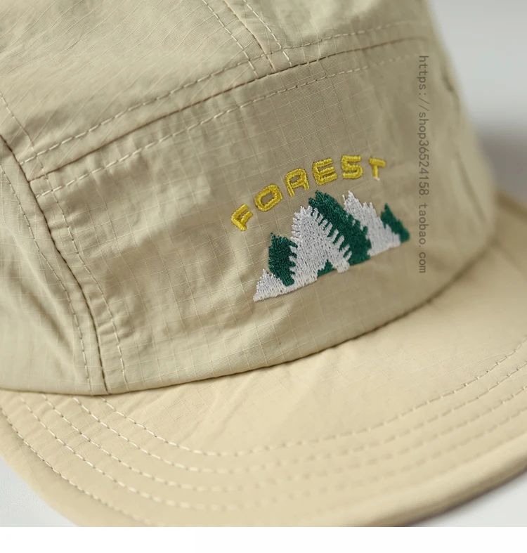 De secagem rápida aba curta cinco peças Hill Soft Top Soft Brim Peaked Cap dos homens ao ar livre Camping de secagem rápida chapéu de proteção solar