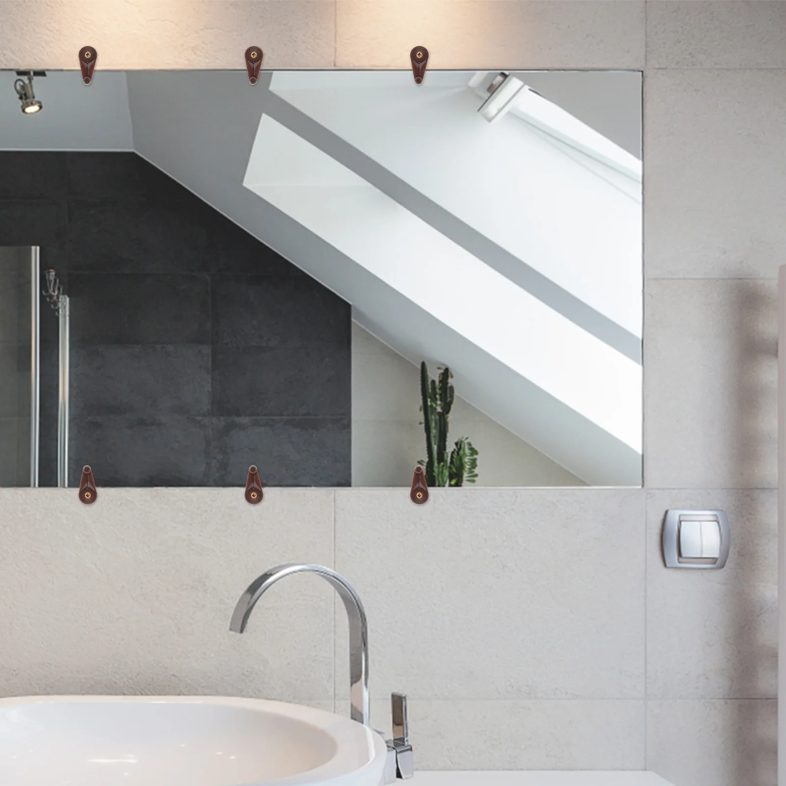 1 conjunto de clipes de vidro braçadeiras suporte espelho suporte estável evitar queda inclinação design moderno resistente à ferrugem