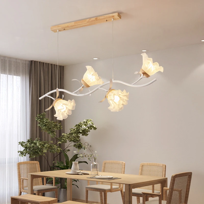 Dining Room Hanging Lamp Creativity Flower Restaurant Pendant Lamp Nordic Modern Kitchen Pendant Light Hotel Home Decor Lamp