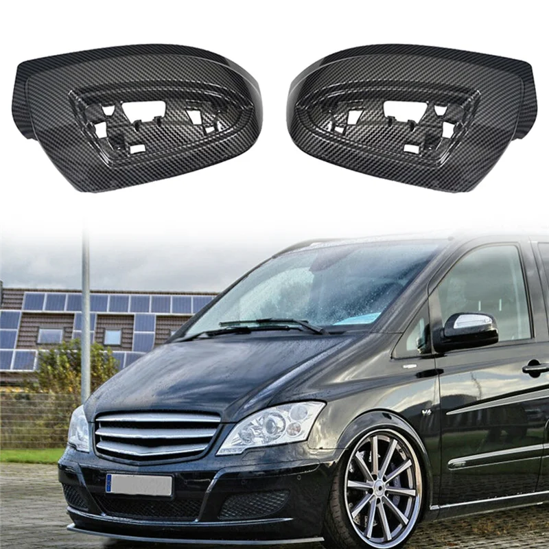 

Car Carbon Fiber Rearview Side Glass Mirror Cover Trim Rear Mirror Covers Shell for Mercedes-Benz Viano W639 2011-2015