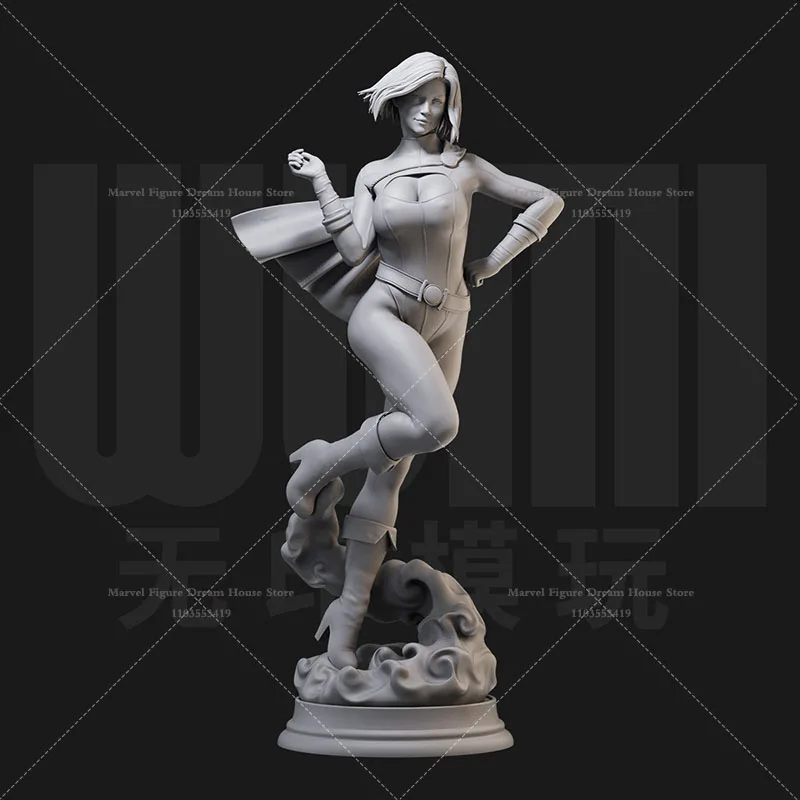 1/24 1/18 Schaal Power Girl Kara Zor-El MainUniverse Cryptonians Superheld DIY Zelf-geassembleerde GK 3D Hars Un-panited WhiteDoll