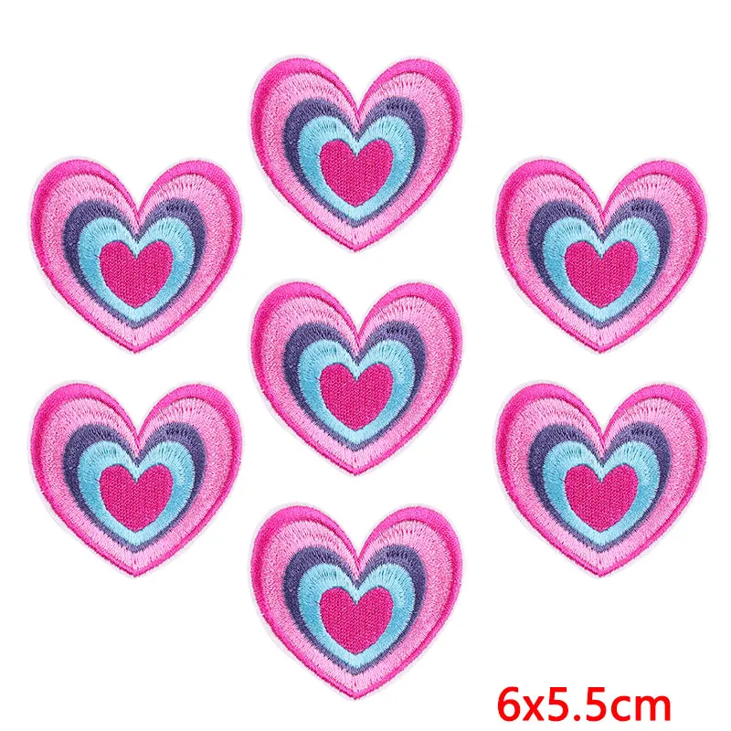 10Pcs/Lot  Cartoon Embroidered Patches for Clothing Pink Leopard Patch Iron on Patches on Clothes Hat Backpacks Stickers Diy