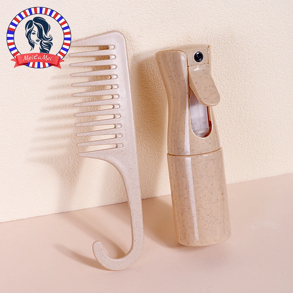 

2-piece Hair Brush Set for Wet or Dry Hair - Including Wide Tooth Comb and Spray Bottle - Suitable for All Hair Styling Tools
