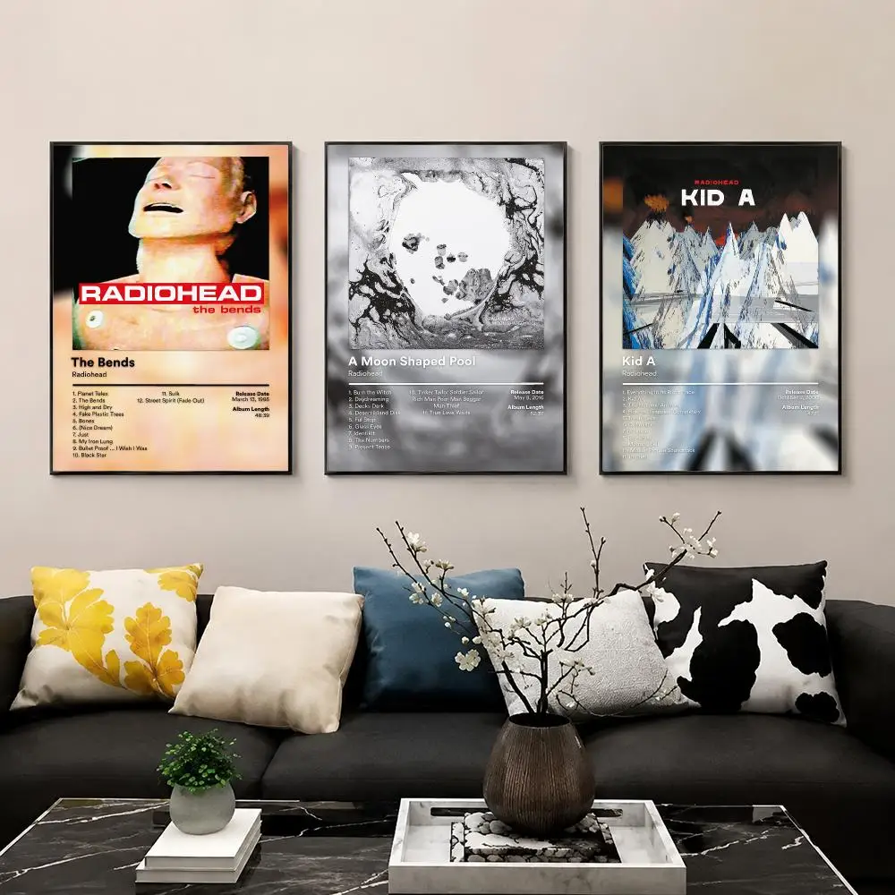 Rock Band R-Radiohead Album Poster HD Poster Wall Art Print for Bedroom Living Room Office Bar Modern Aesthetic Home Decor