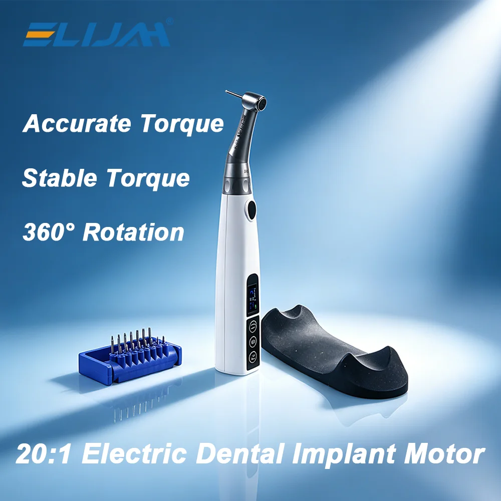 Wireless Dental Implant Motor 20:1 Electric Torque Driver Implant Torque Wrench with 16Pcs Screwdrivers Dentist Equipment Tools