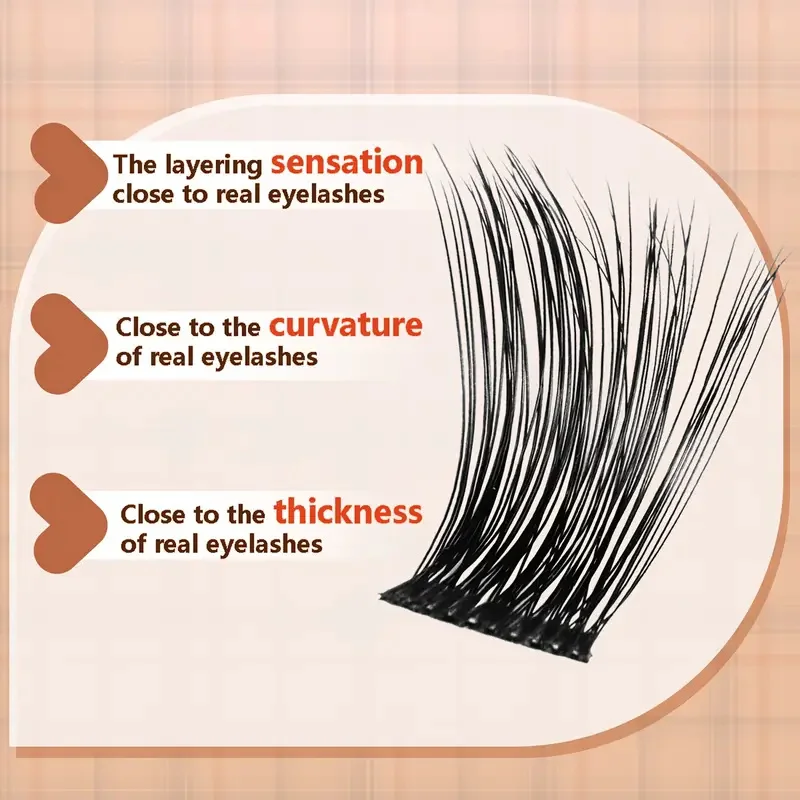 Cluster di ciglia finte naturali lunghe e spesse flessibili, occhi leggeri e confortevoli, perfettamente aderenti, 120 pezzi, ideale per il trucco fai da te