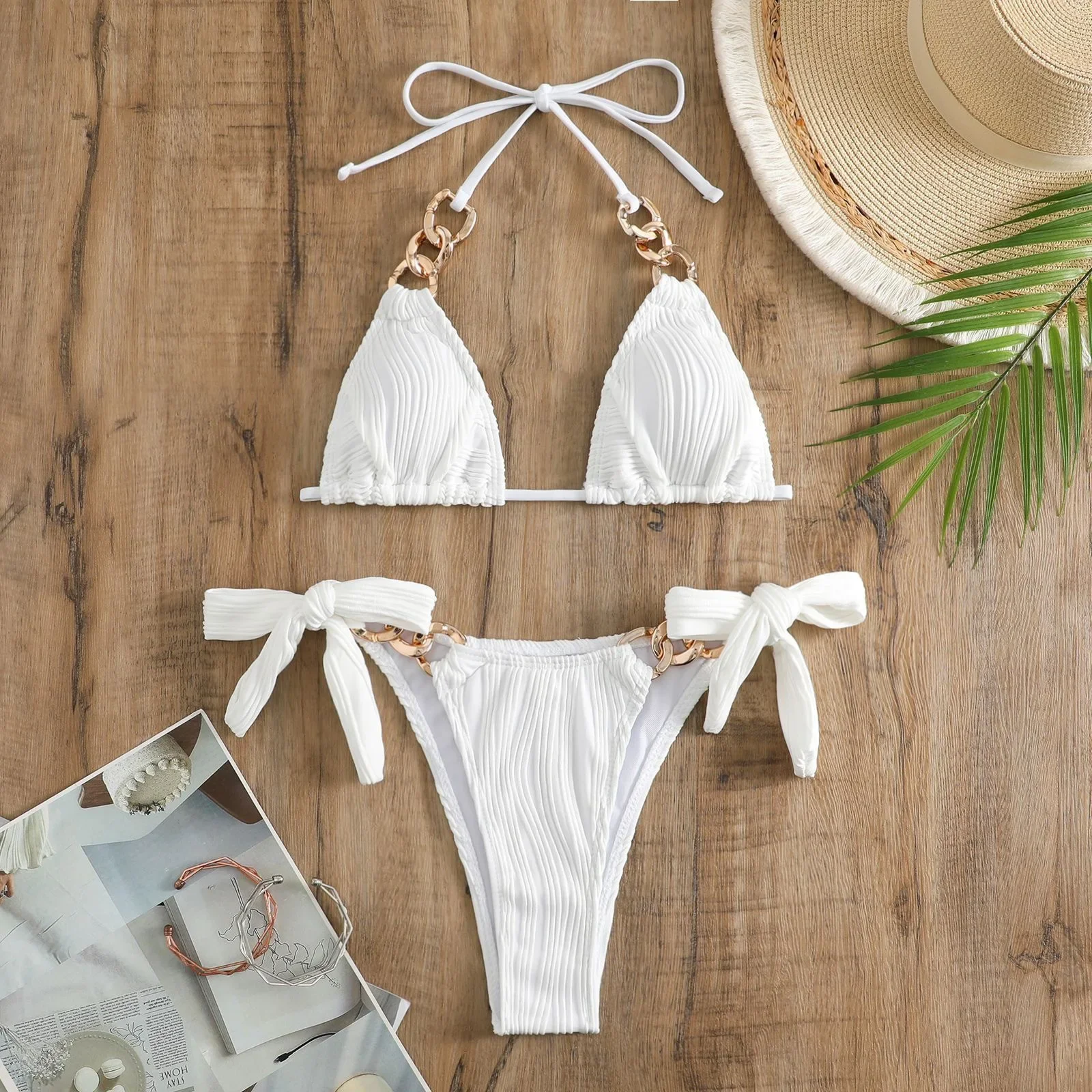 

New Sexy White String Bikinis 2025 Swimsuits Women's Swimwear Female Beach Swim Wear Bathing Suits Brazilian Thong Bikini Set