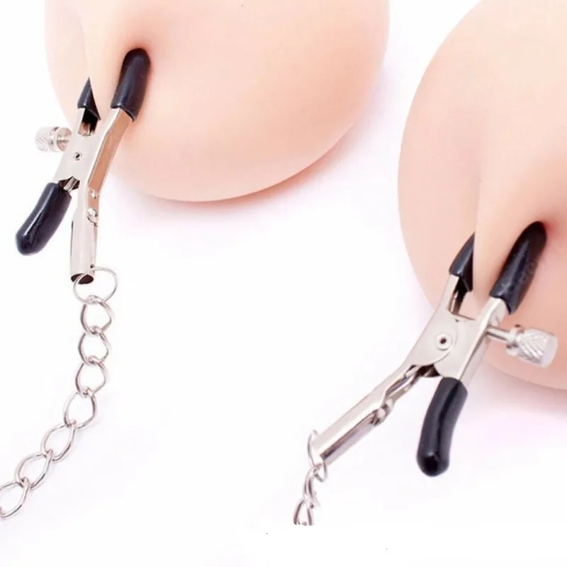 Metal Chain Nipple Milk Clips Breast Massage Clamps Adult Flirting Teasing Erotic Gadgets Bdsm Slave Sex Toys For Couples