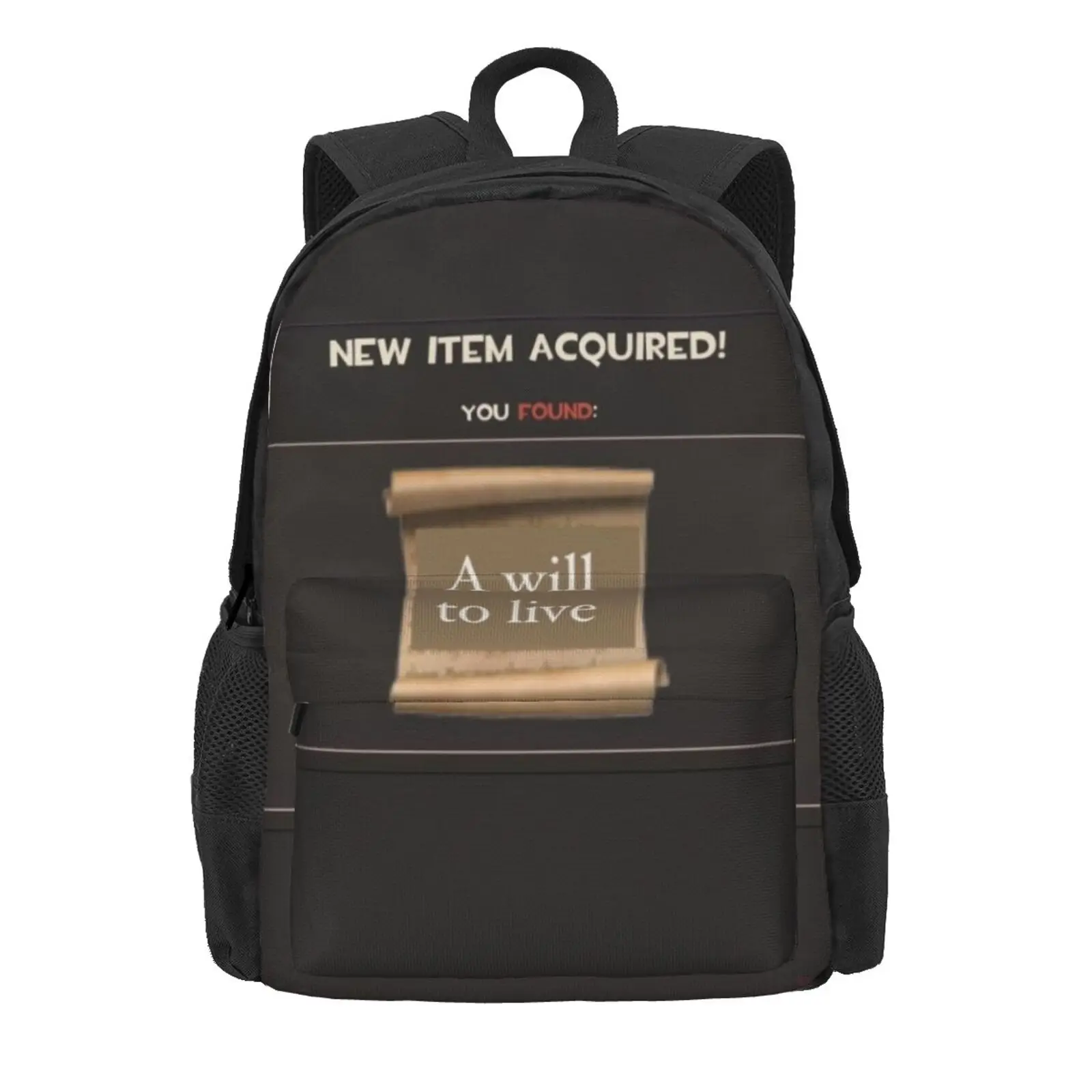 Will To Live Hot Sale Schoolbag Backpack Fashion Bags Gamer I Want Die Edgy Meme New Item Edgy Meem A Will To Live Wholesome