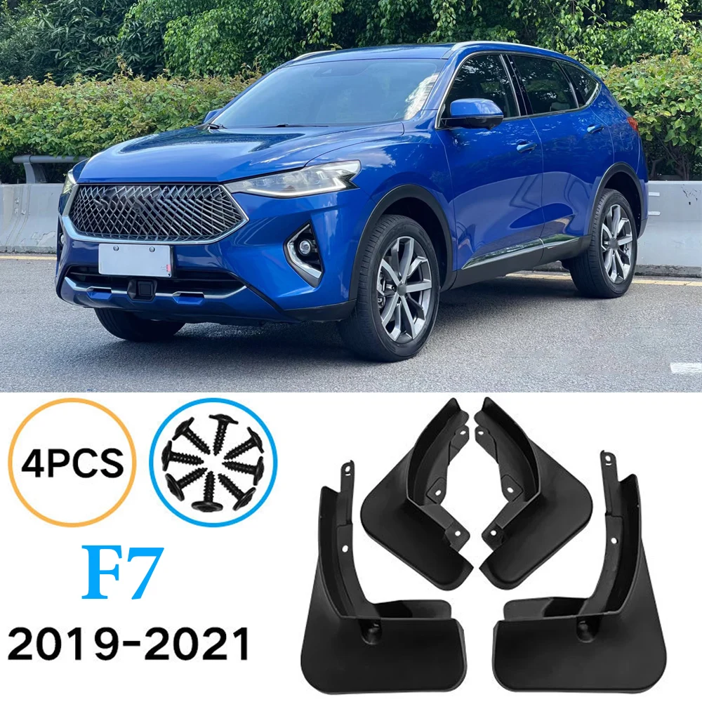 

4PCS High Quality ABS Plastics Automobile Fender Mudguards Mud Flaps For Great Wall Haval F7 F7X 2019-2021 Car-styling