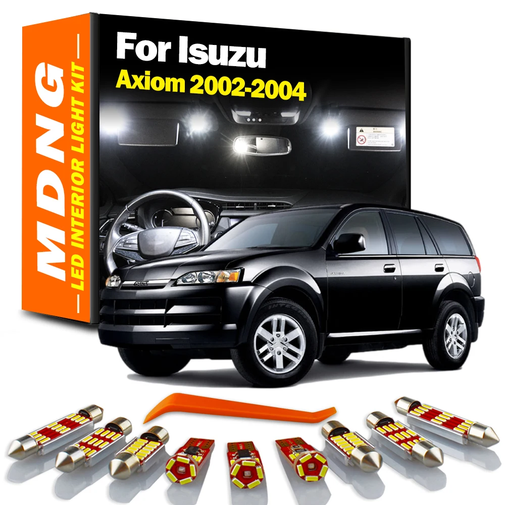 MDNG 14Pcs Car Accessories LED Interior Map Dome Trunk Door Plate Light Kit For Isuzu Axiom 2001 2002 2003 2004 Reading Lamp