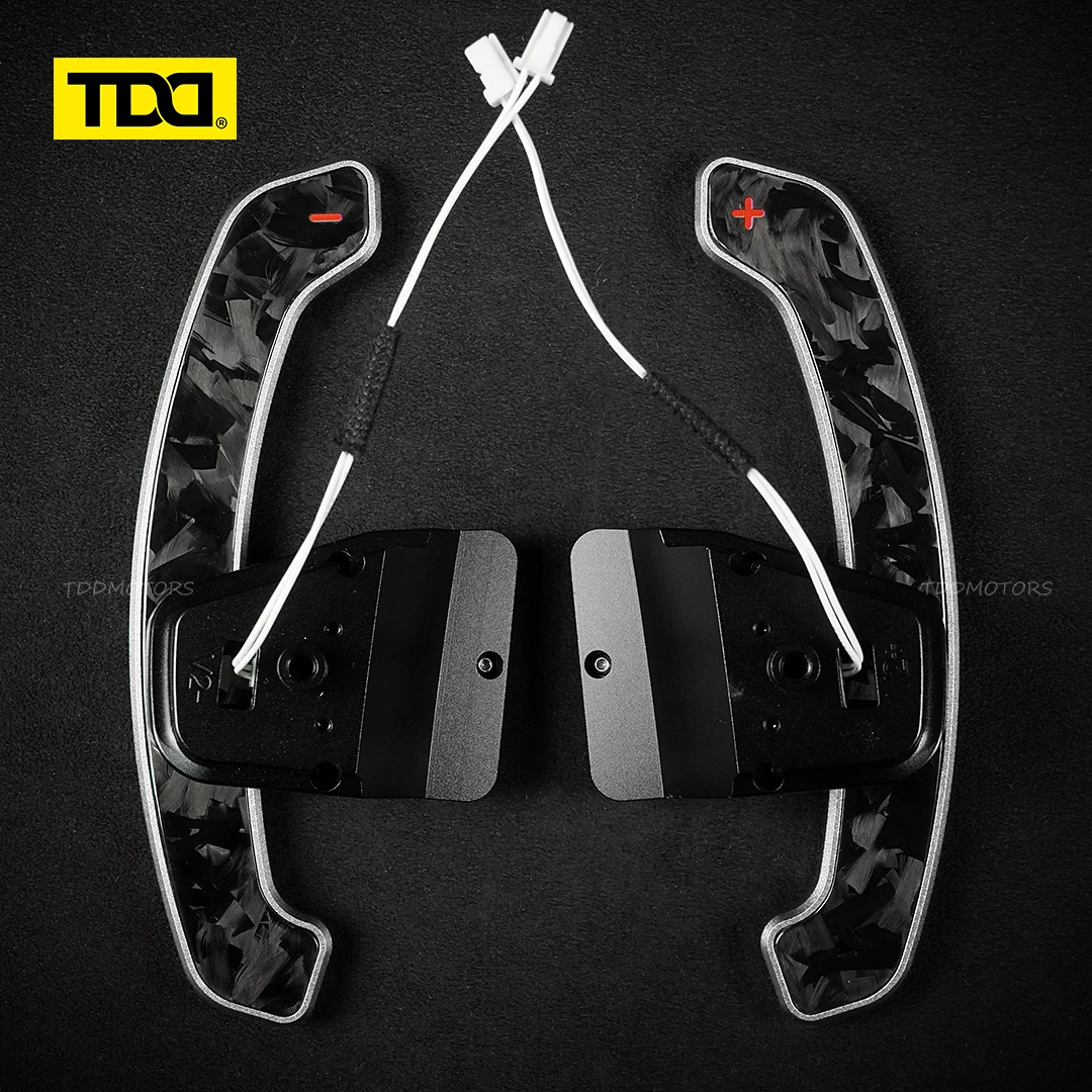 TDD لامعة ألياف الكربون المغناطيسي مجداف شيفتر لفولكس واجن جولف 8 MK8 GTI جولف R بولو سبائك الألومنيوم الغطاء الخلفي