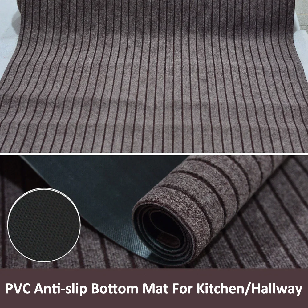 Tapis de couloir à rayures avec fond en caoutchouc, tapis de buanderie, tapis d'extérieur antidérapant et lavable, tapis d'entrée de cuisine, 1 pièce
