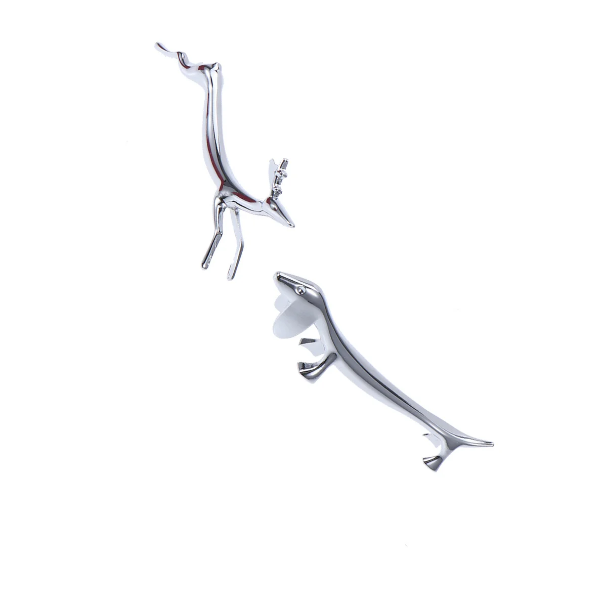 

2pcs Metal Chopstick Holder Silver Animal Design Non-Slip Tableware Organizer For Kitchen Dining Spoon Fork Rest Stand
