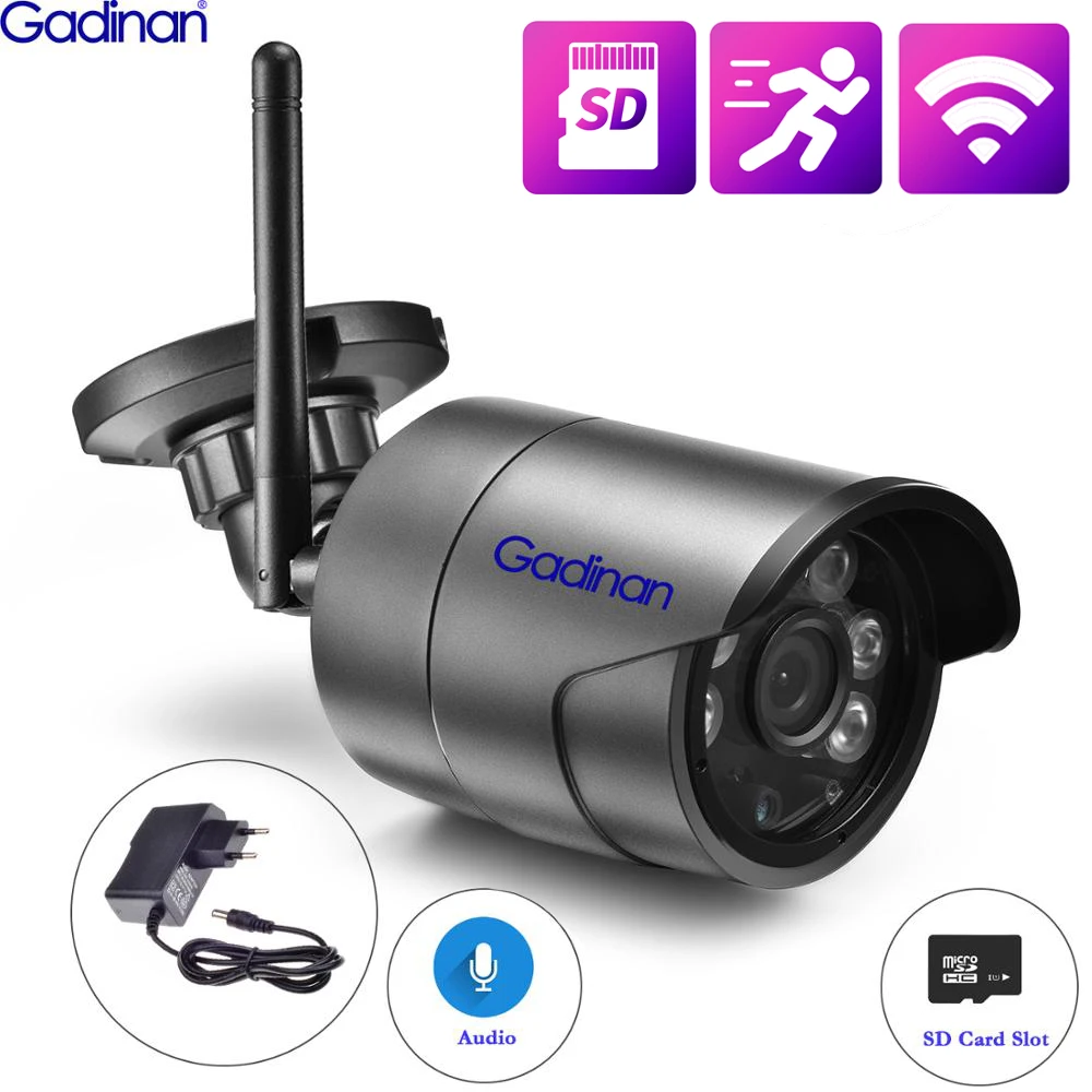 Imagem -01 - Gadinan-wireless Wifi Câmera ip Outdoor Cctv Video Câmera Impermeável Monitor de Detecção de Movimento Leds ir Áudio com Fio 2mp gadinan wireless wifi camera ip outdoor cctv video camera impermeavel monitor de deteccao de movimento leds ir audio com fio 2mp 01