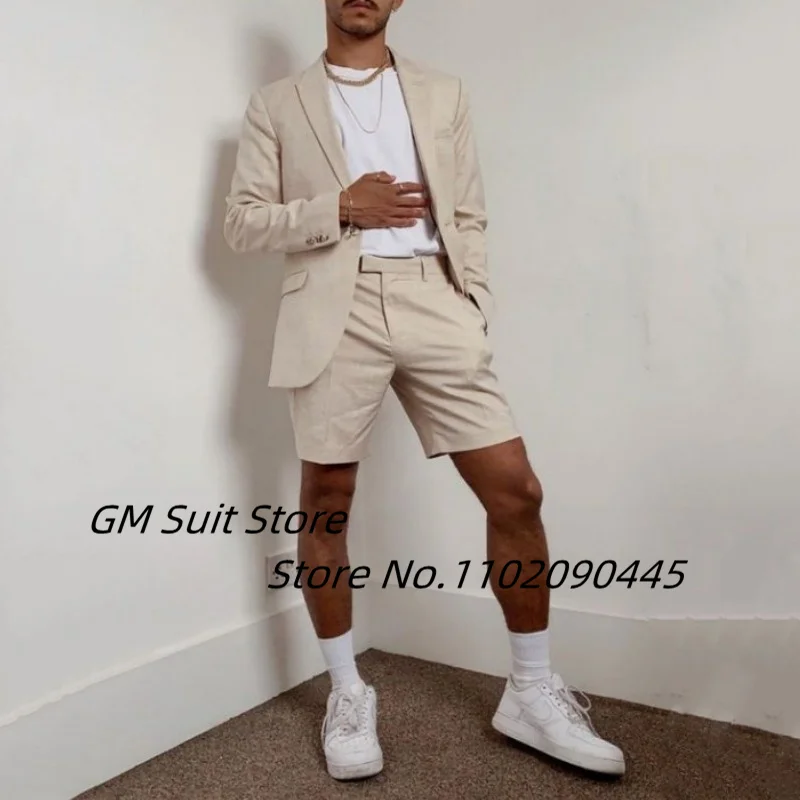 Traje de hombre de una sola botonadura, chaqueta informal y delgada, pantalones cortos, vestido de novio fresco, novedad, Dirt Tail 2023