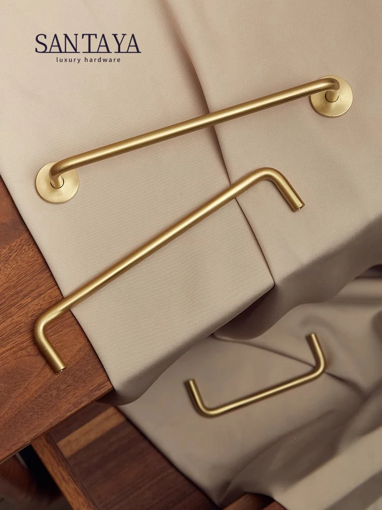 Nordic Brass Long Furniture Handles Wardrobe Kitchen Cupboard Cloakroom Bedside Cabinet Handle Bedroom Accessories