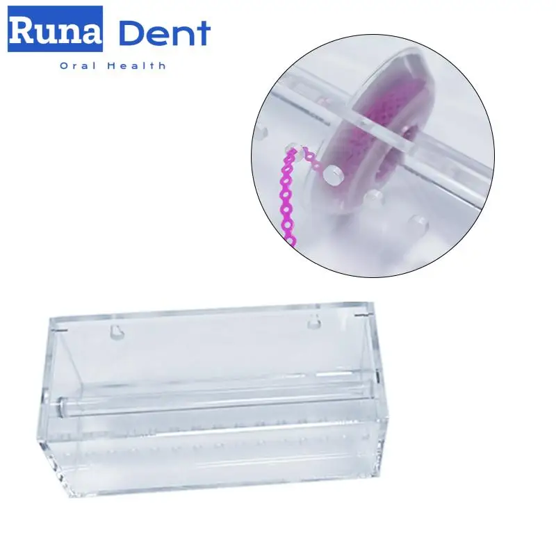 19*8*8Cm Dental Power Chain Box Acrylic Rubber Chain Dispenser Placing Box Multifunctional Dentist Tool