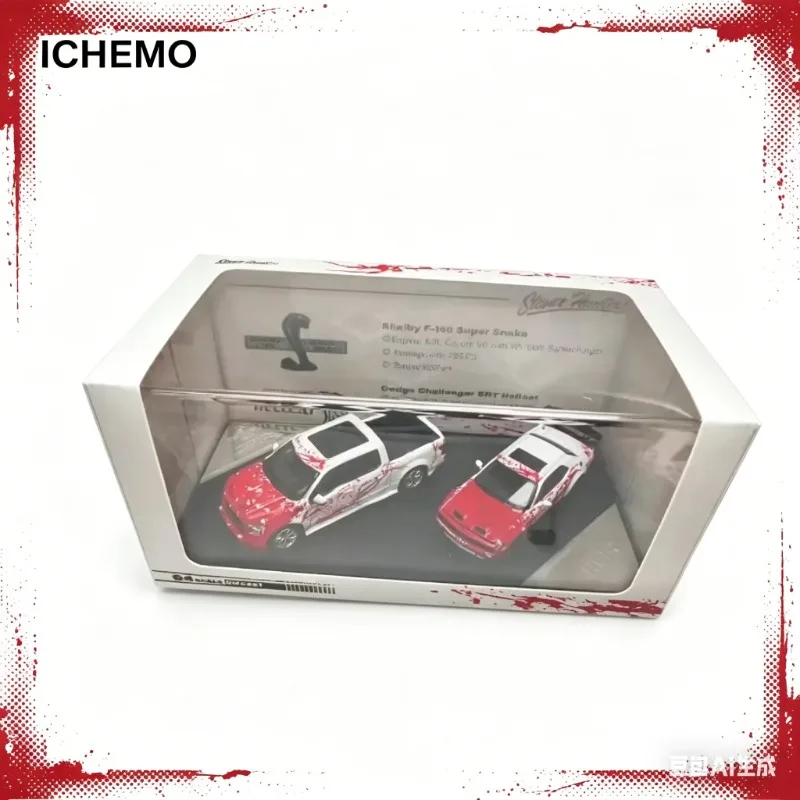 Pre-sale ICHEMO 2026 HEC Stance Hunters 1:64 Shelby F150 Super Snake & SRT Hellcat Blood Splatter Finish Dual Car Set Boys' toys