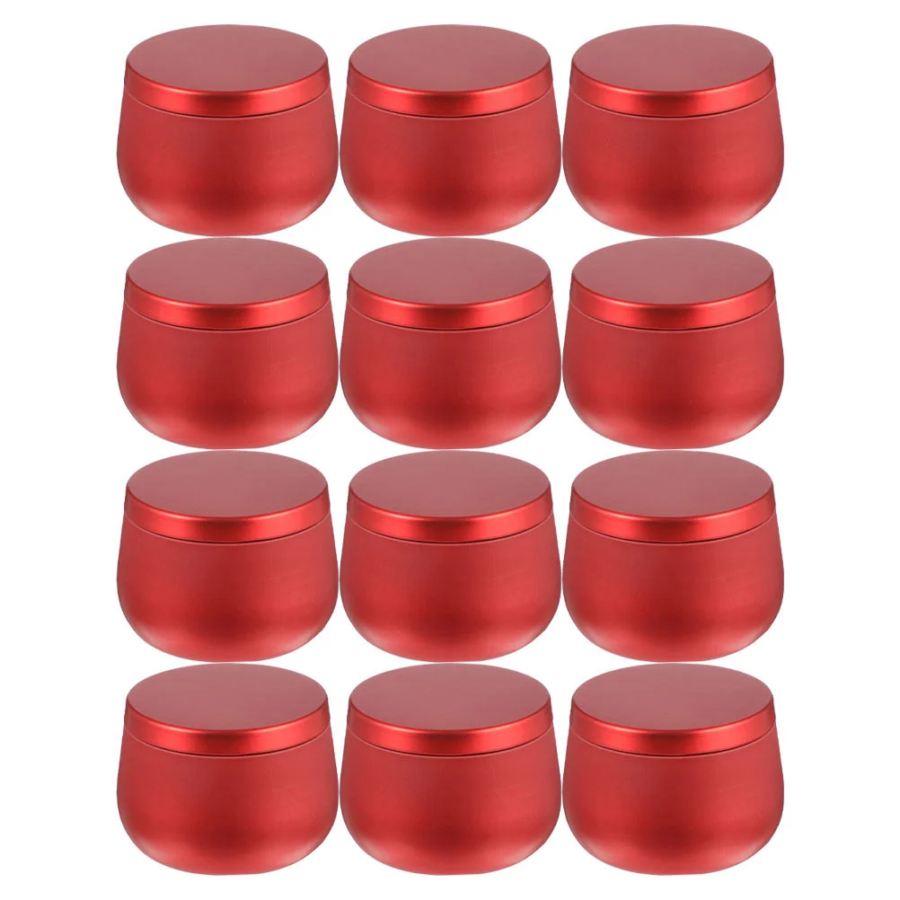 

12 Pcs Belly Storage Jar Metal Tin Cans Jewelry Boxes Tea Canisters Round Crafts Container Sealed Tinplate Beaded Cases Gift