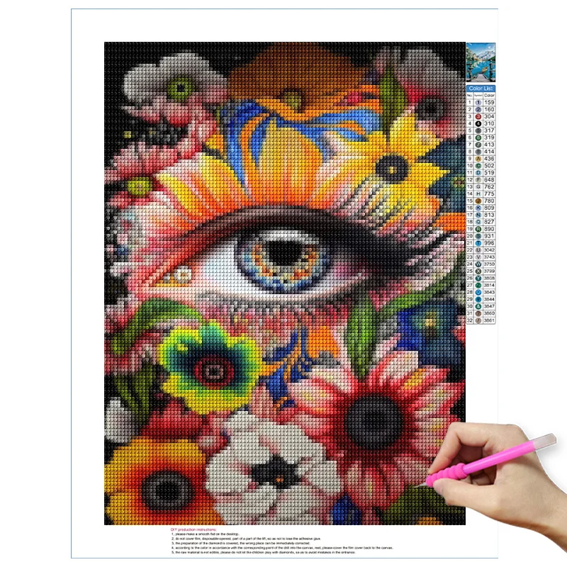 DIY Diamond Painting Kit 5D Human Eye Diamond Embroidery Painting Abstract Full Diamond Mosaic Art Rhinestone Decoration Picture