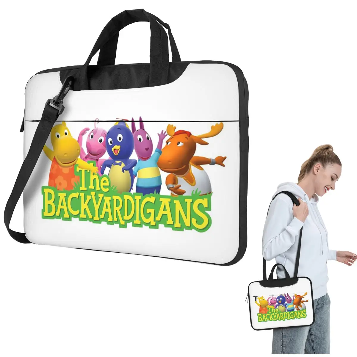 

Забавная сумка для ноутбука Backyardigans, защитный чехол, сумка для компьютера 13, 14, 15,6 дюймов, сумка через плечо для ноутбука Macbook Pro Air