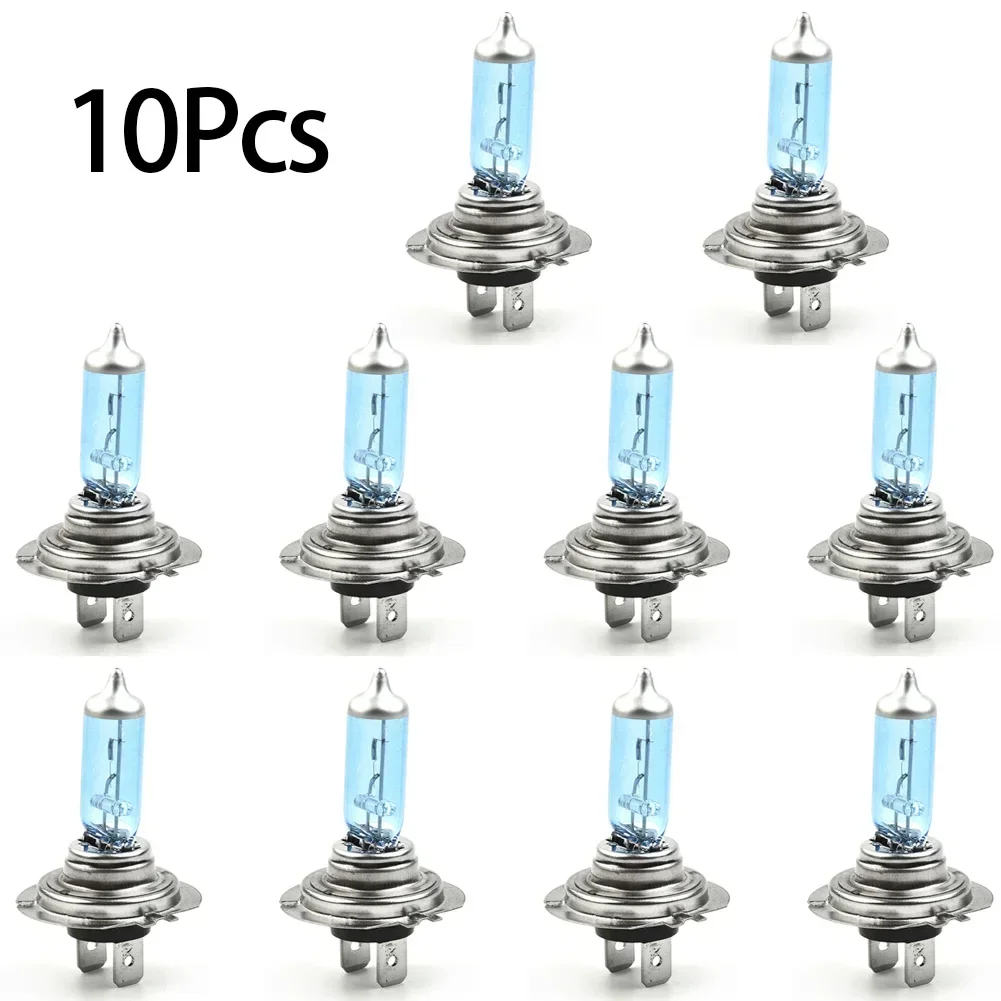 10pcs H7 Car Headlight Bulb 55W DC 12V Ultra-white Light Blue Bubbles Car Halogen Lamp Car Headlight Bulb 6000K NEW