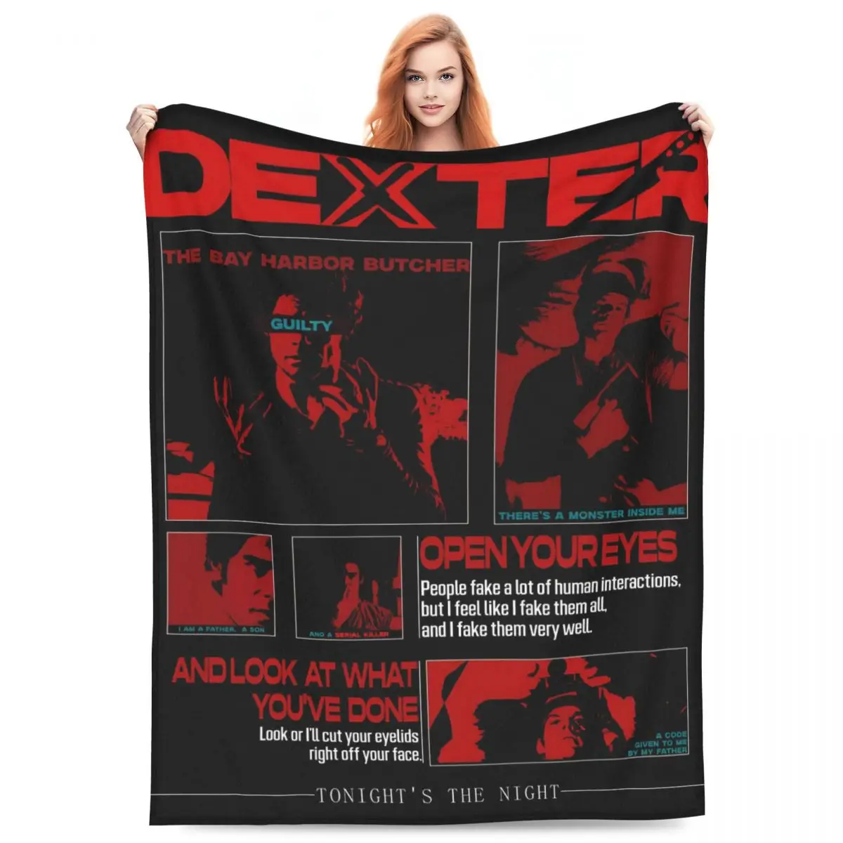 Custom Dexter Morgan Blanket 3D Print Soft Flannel Fleece Warm Movie Throw Blankets for Travel Bed Couch Quilt